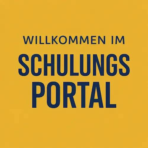 Gelbe Willkommensgrafik aus dem Sentitec-Schulungsportal
